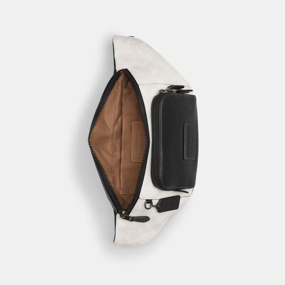 NWT Coach Outlet Track Belt Bag In Colorblock Signature Canvas - Picture 3 of 5